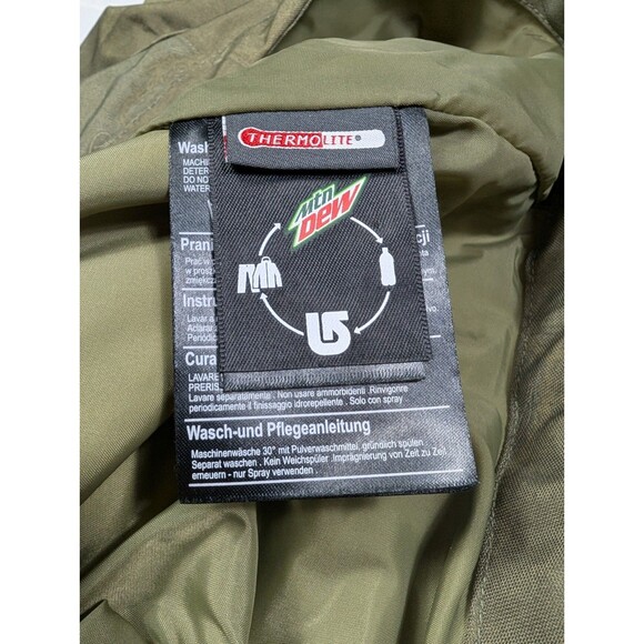 Burton DRYRIDE Hooded Snowboard Coat XL Ski Parka Fish Theme Thermolite Green - Picture 11 of 14